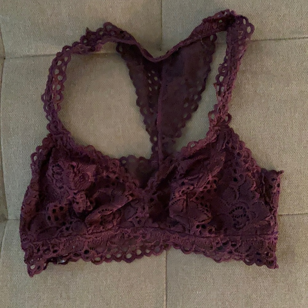Aerie bralette, racer back, burgundy